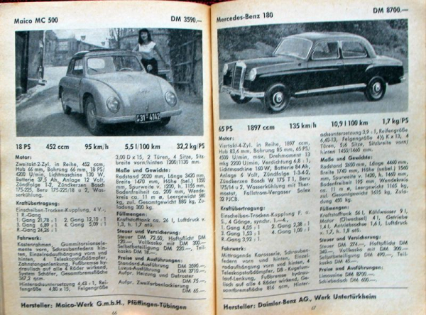 "Motorkatalog - 100 Autos" Automobile-Yearbook 1956 (9340)